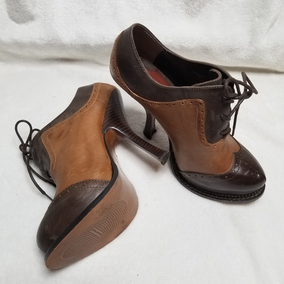 Leon Max Shoes - Sale Leon Max | Brown & Tan Heeled Oxford Shoes